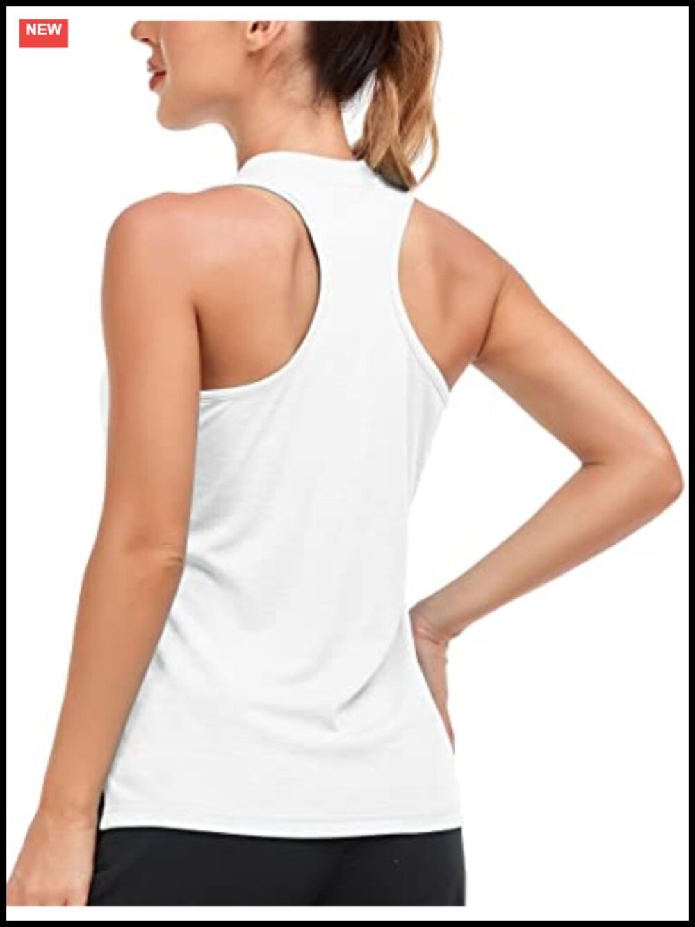 Sleeveless Racerback Golf Polo 1/4 Zip Collarless Athletic Tank Top